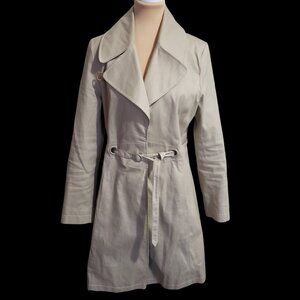 Via Spiga Trench Coat Women's Size Medium Stone Beige Belted
